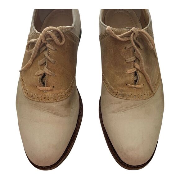 Cole Haan G2 Men's Shoes 10 D Almond Toe Lace Up Suede Oxfords Khaki Two Toned - Picture 2 of 16